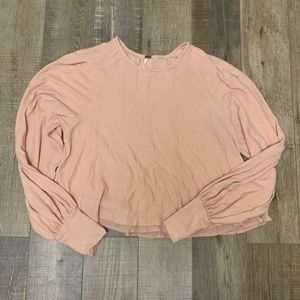 Free People Billie Ribbed Blouson Sleeve Top Size Sm
